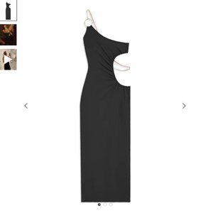 WEWOREWHAT SNAKE CHAIN JERSEY KNIT CUTOUT MAXI DRESS